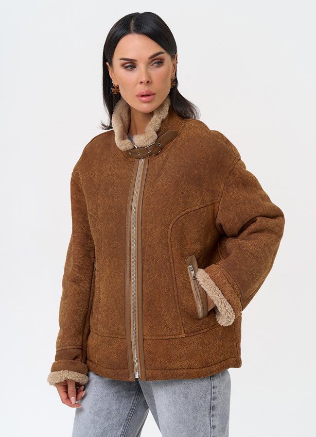 Дубленка натуральная женская  модель № 31361 универмаг малина