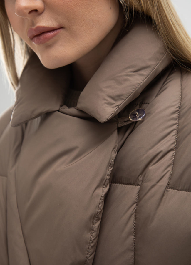 Женский пуховик с английским воротником модель № 31141 универмаг малина