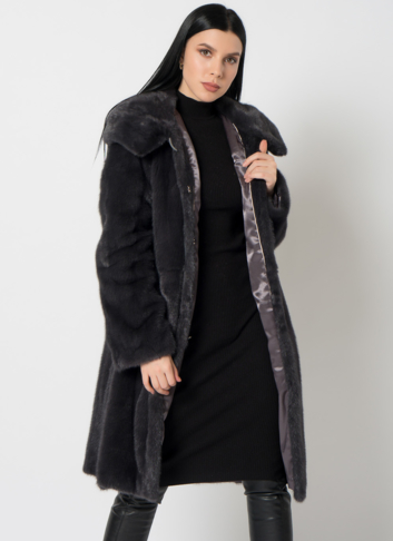 Норковая шуба с поясом