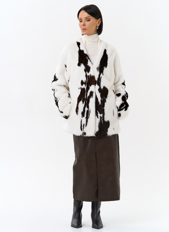 Жакет из меха норки в расцветке "ягуар"