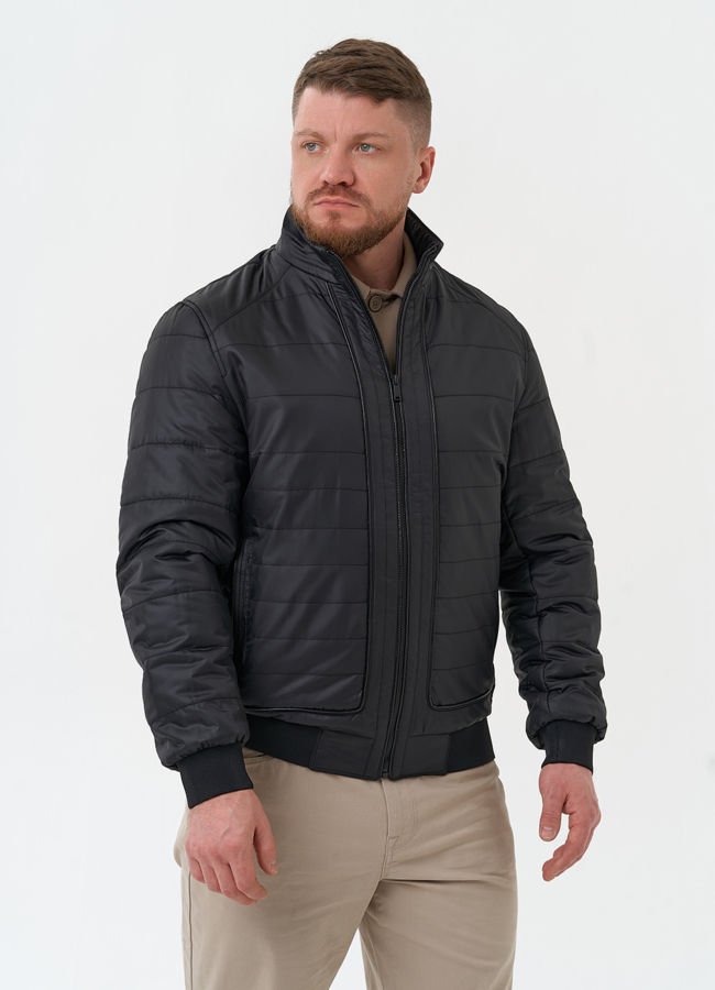 Мужская куртка бомбер черного цвета модель № 30273 универмаг малина