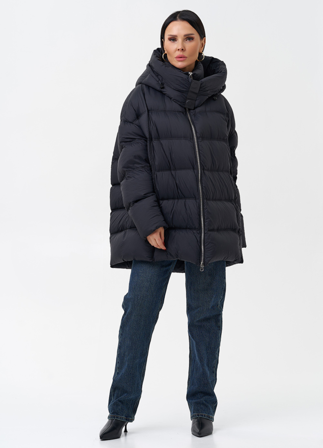 Женский пуховик с капюшоном  модель № 28971 в кредит