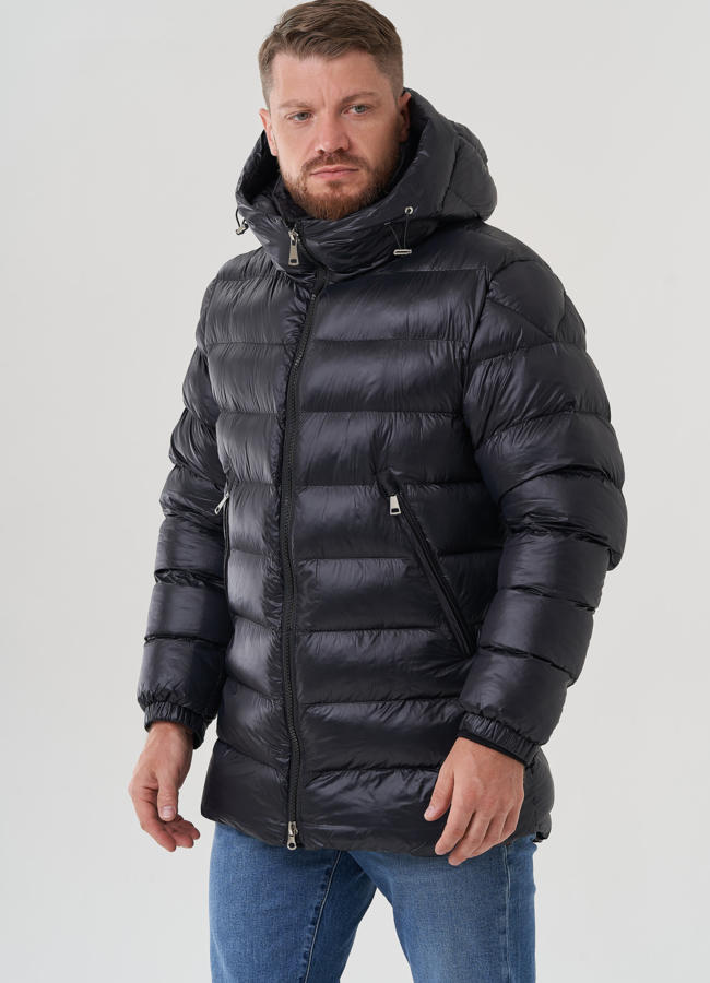 фото Мужской пуховик с капюшоном  модель № 82440
