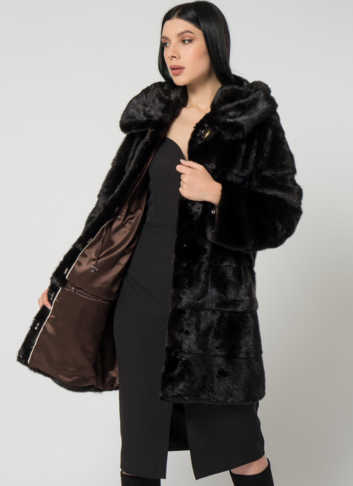 Норковая шуба с капюшоном Норковая шуба с капюшоном