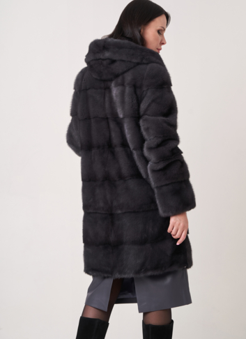 Норковая шуба трансформер с капюшоном