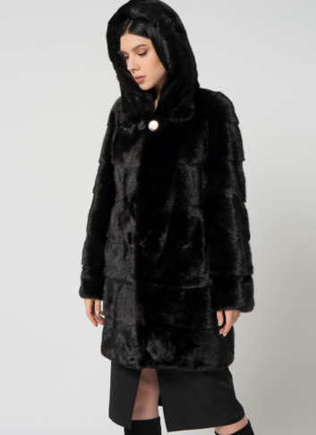 Норковая шуба с капюшоном Норковая шуба с капюшоном