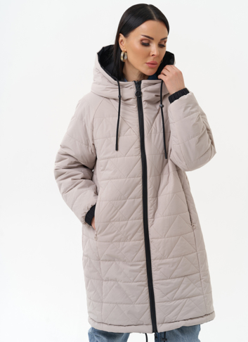 Женская удлиненная куртка с капюшоном
