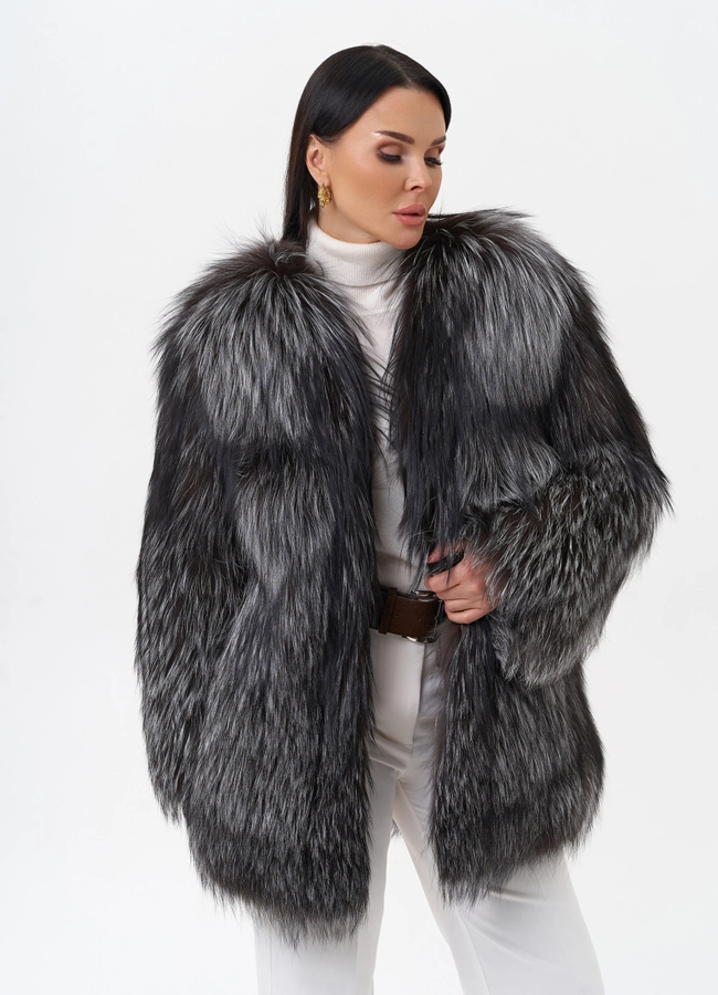 Куртка из чернобурой лисы модель № 29483 универмаг малина