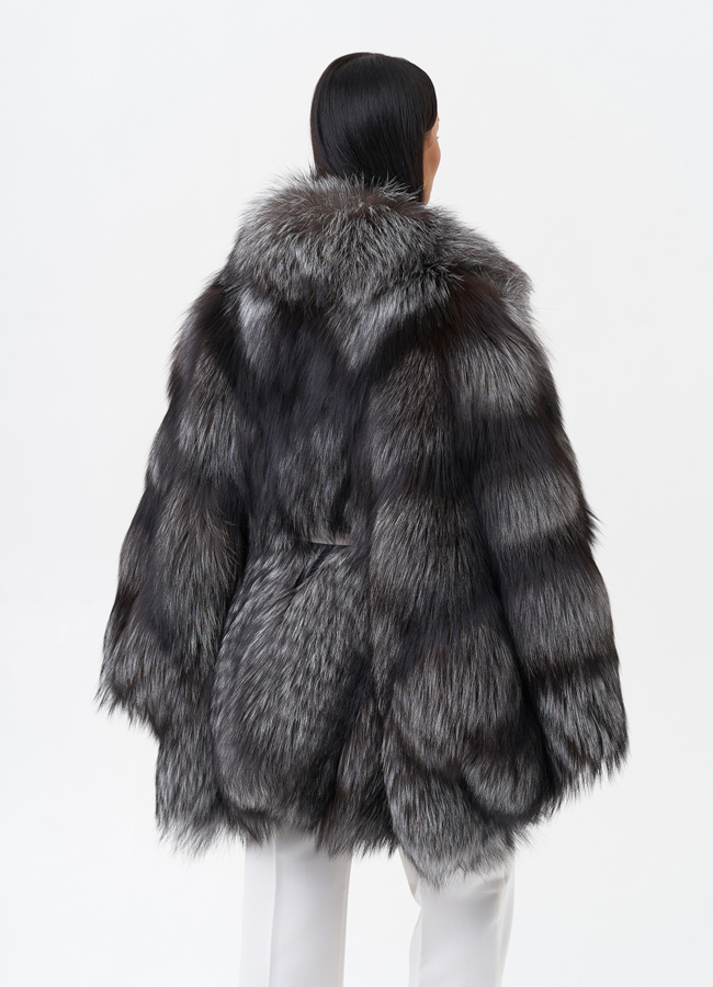 Шуба из чернобурой лисы модель № 29467 универмаг малина