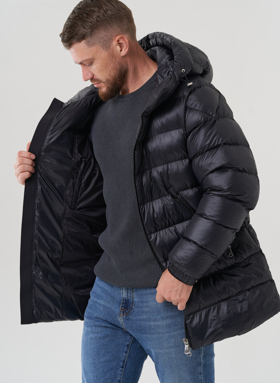Мужской пуховик с капюшоном 