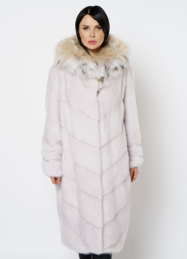 Светлая шуба с рысью модель № 25005 универмаг малина