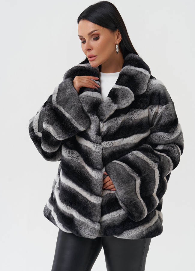 Женская шуба из меха кролика модель № 111 универмаг малина