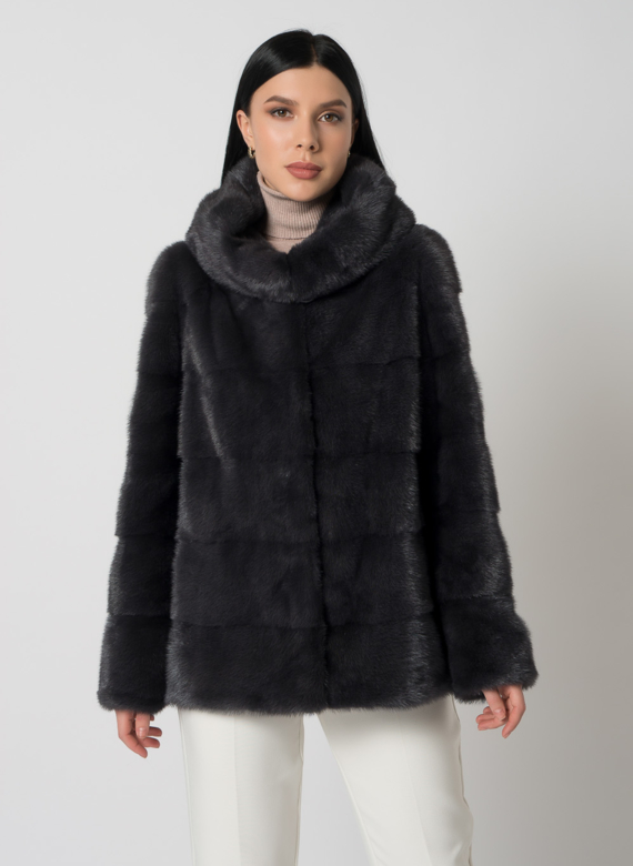 Куртка из меха норки с капюшоном