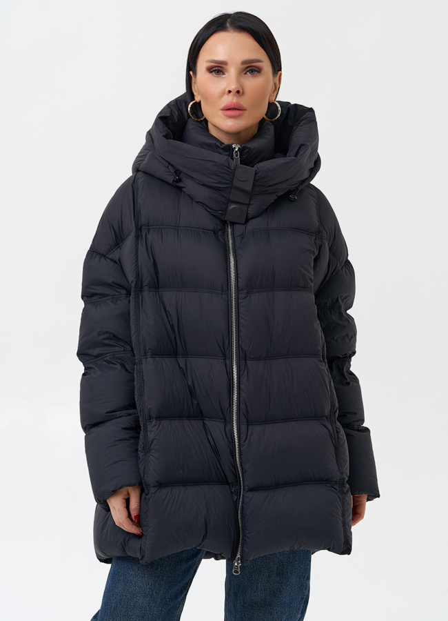 фото Женский пуховик с капюшоном  модель № 28971