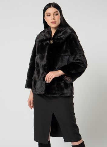 Норковая шуба с капюшоном Норковая шуба с капюшоном