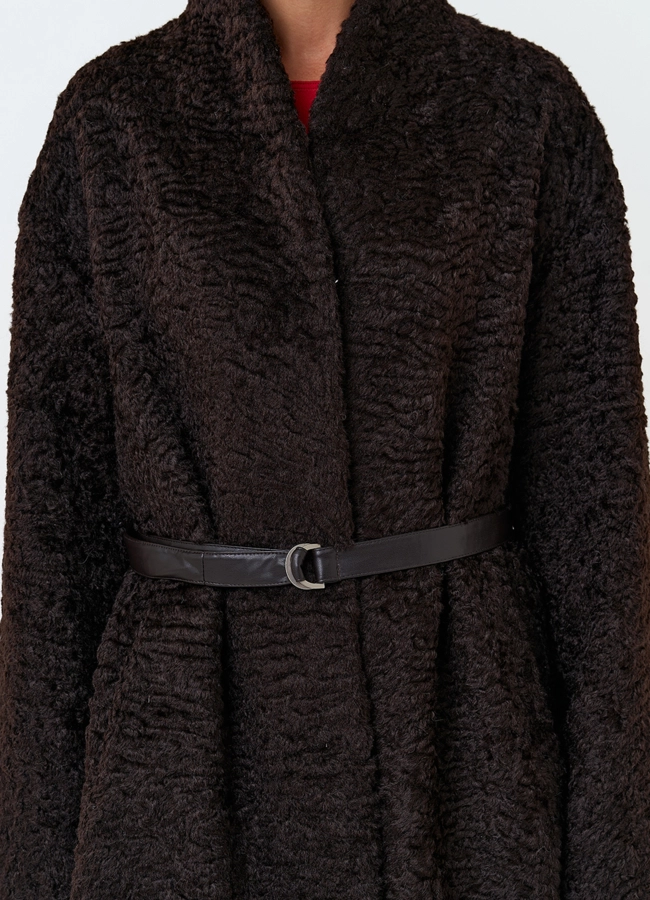 Женское пальто из эко меха модель № 33880 универмаг малина