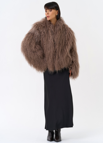 Короткая шуба из ламы