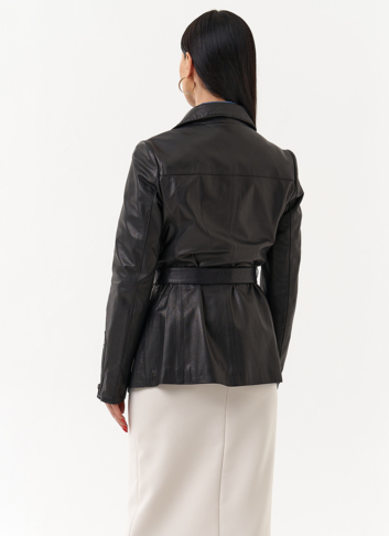 Кожаная куртка с поясом