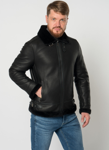 Дубленка пилот мужская на молнии Дубленка пилот мужская на молнии