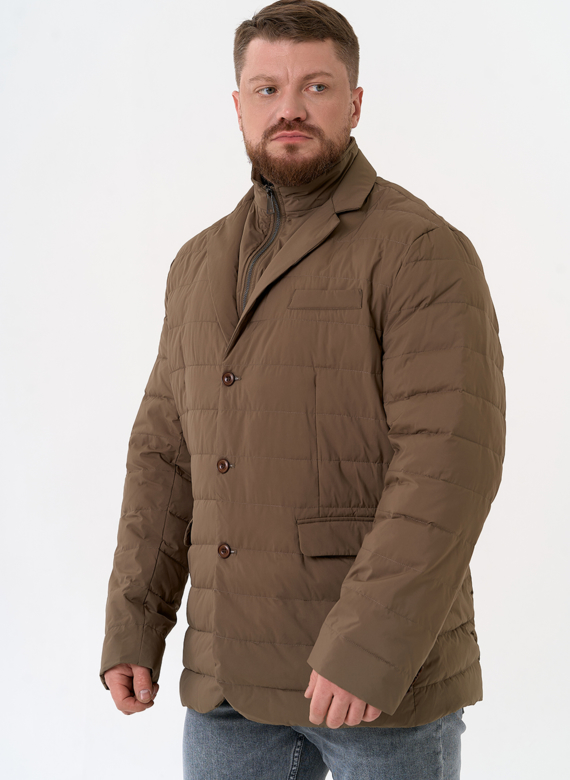 Мужской пуховик со съемной манишкой
