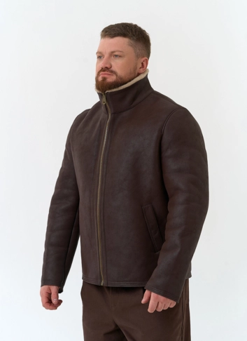 Мужская дубленка из эко замши фото