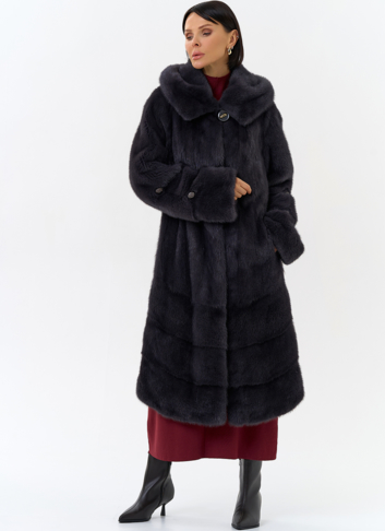 Шуба из меха норки с капюшоном Шуба из меха норки с капюшоном
