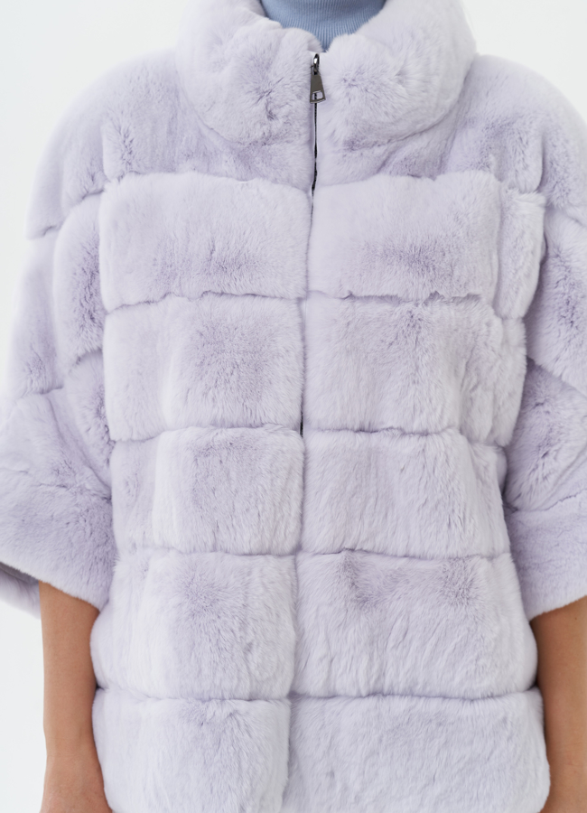 Короткая шуба из меха кролика модель № 81804 в рассрочку