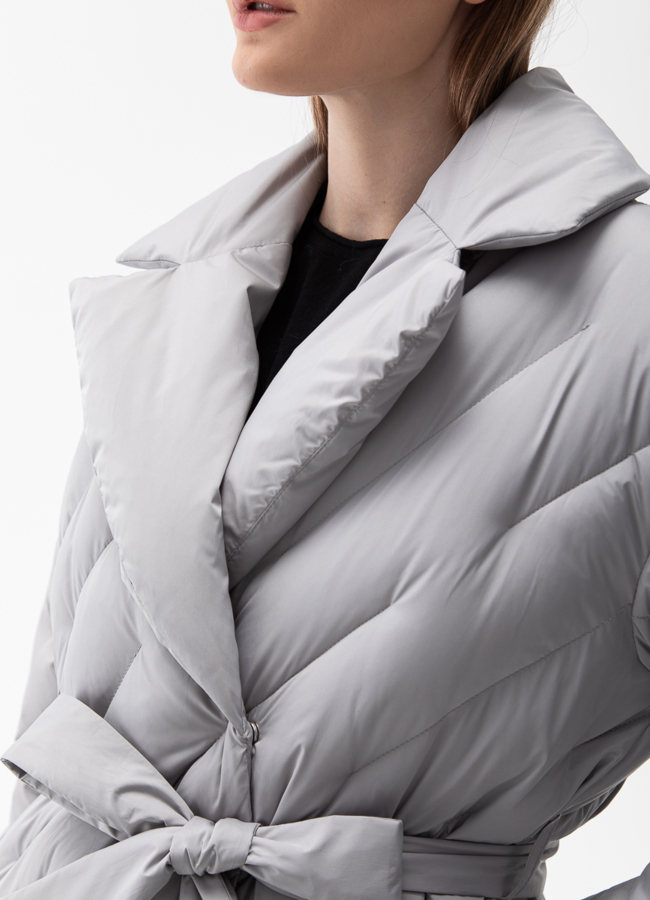 Женский пуховик с английским воротником модель № 28380 универмаг малина