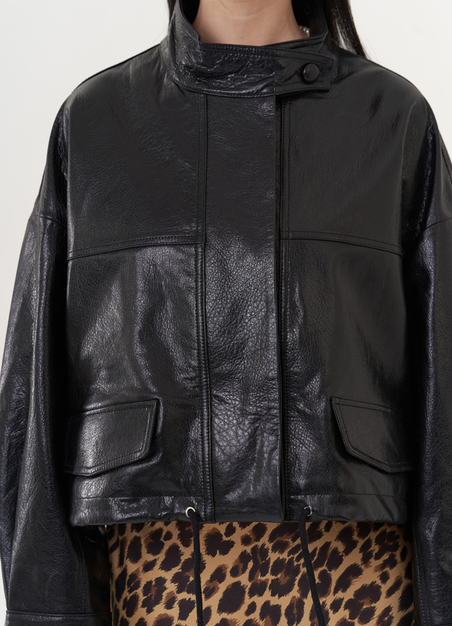 Куртка оверсайз из натуральной кожи модель № 26893 универмаг малина