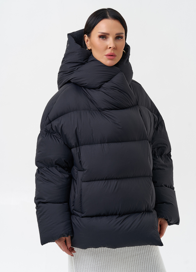 Женский пуховик с капюшоном  модель № 28968 в кредит