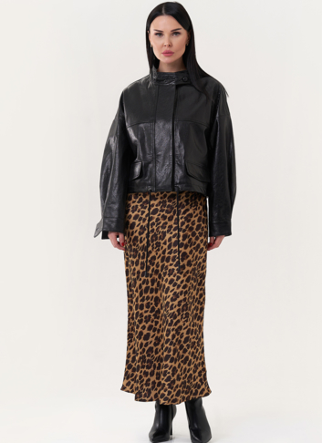 Куртка оверсайз из натуральной кожи