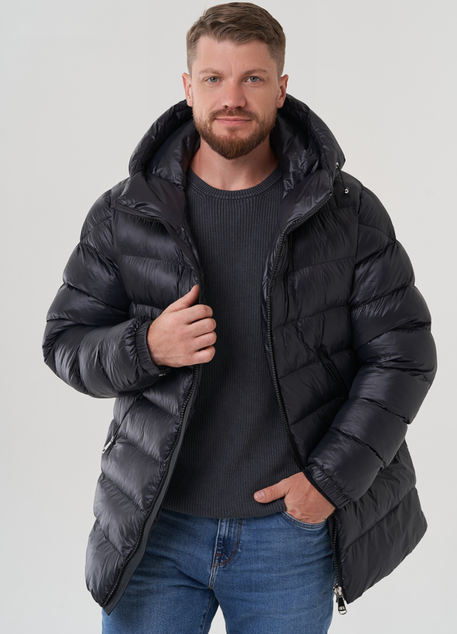 Мужской пуховик с капюшоном  модель № 82440 в кредит