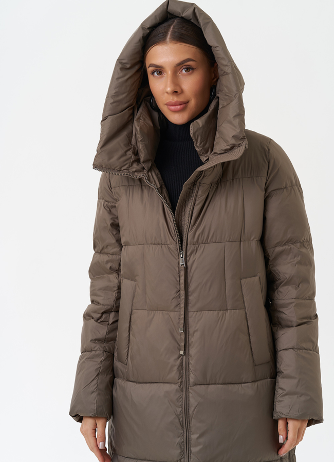 Пуховик на био пухе с капюшоном модель № 28509 универмаг малина